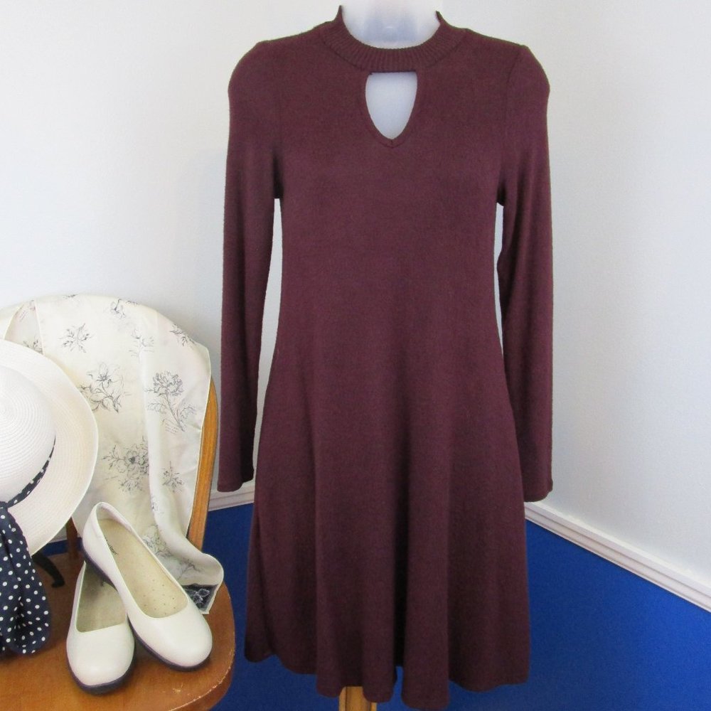 By & By Long Sleeve Knit Sweater Dress With Pockets